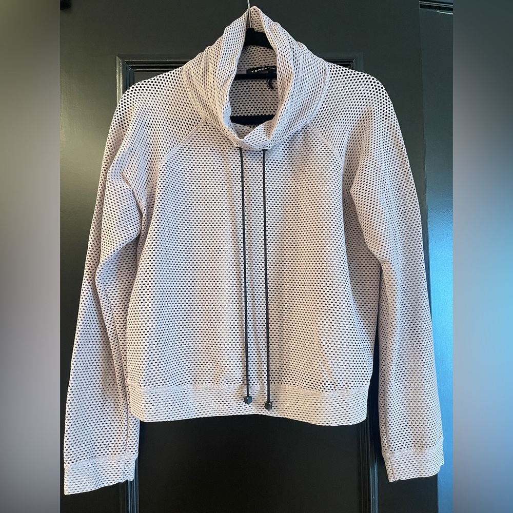 Koral Light Pink Mesh Hoodie with Drawstrings 
Size XL